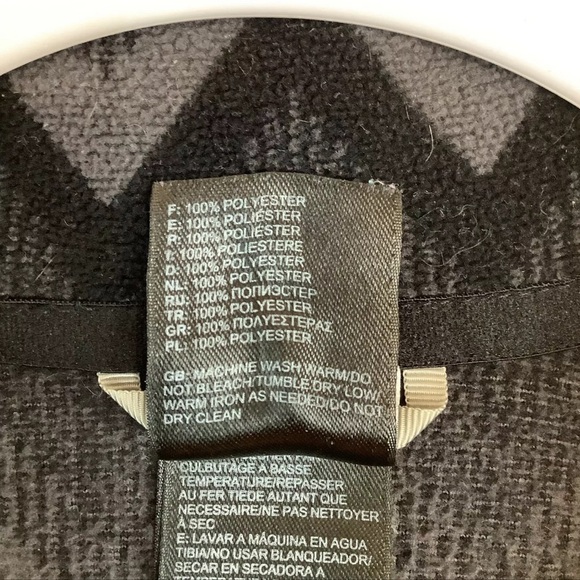 The North Face Jacket Women's Black Gray Terry Fleece Zip Front Tie waist - Picture 8 of 13